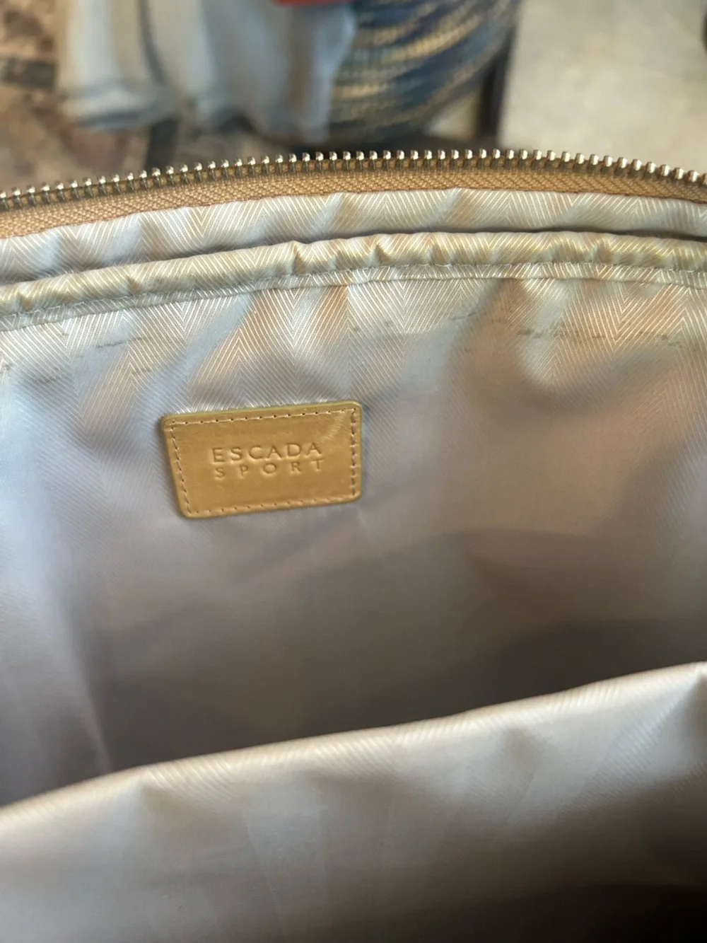 Escada Sport Yellow Leather Labtop tote.